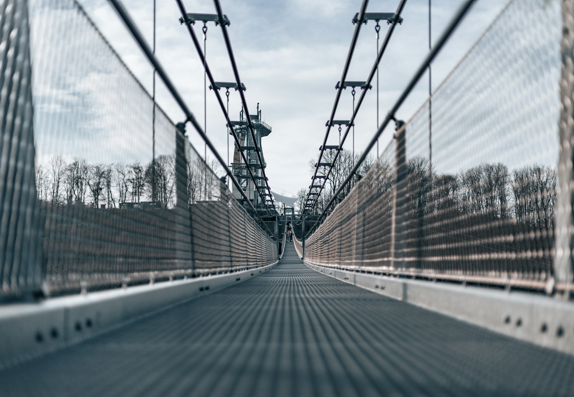 A view of a bridge from the inside of it